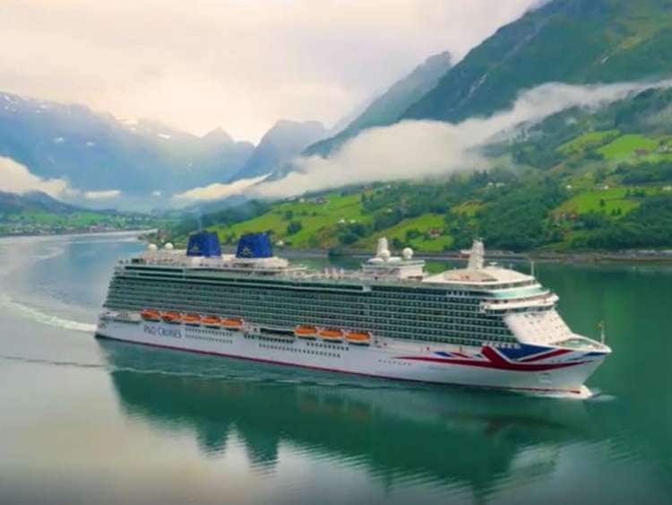 P&O Cruises ship sailing at sea 