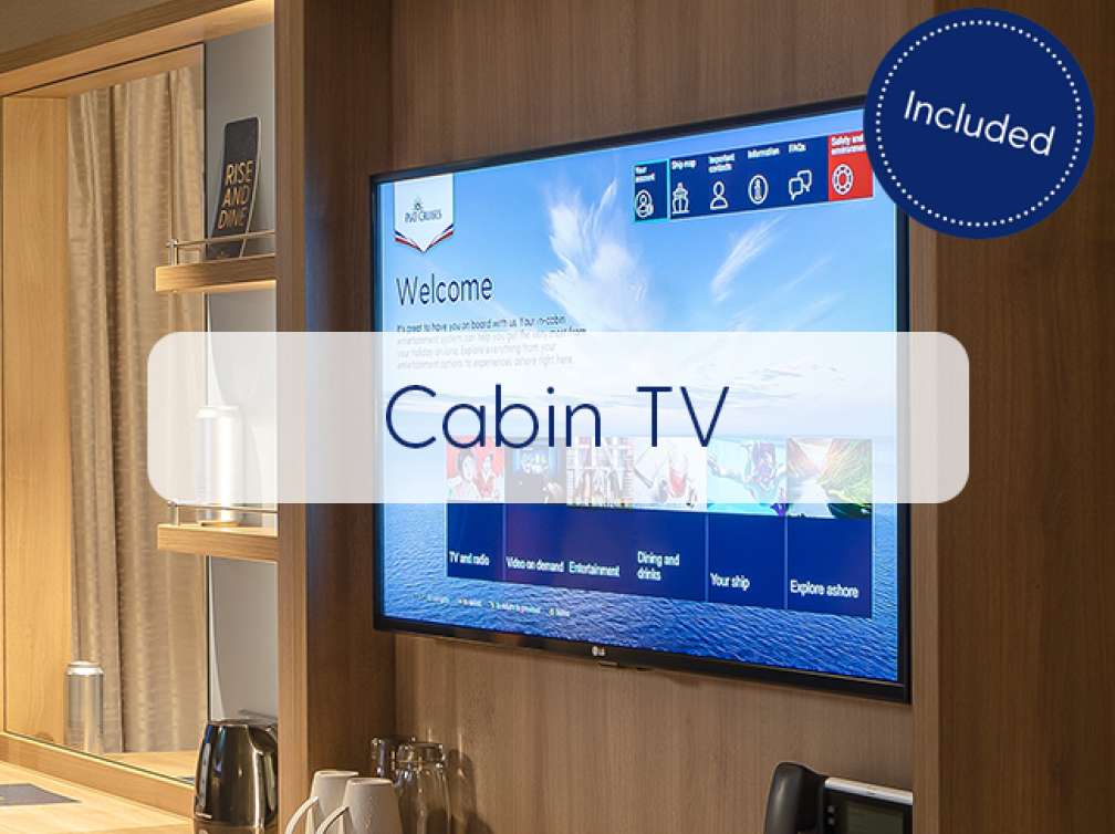 In-cabin TV on board P&O Cruises ships