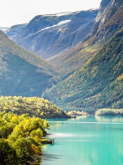 Mountains and sea at Fjords 