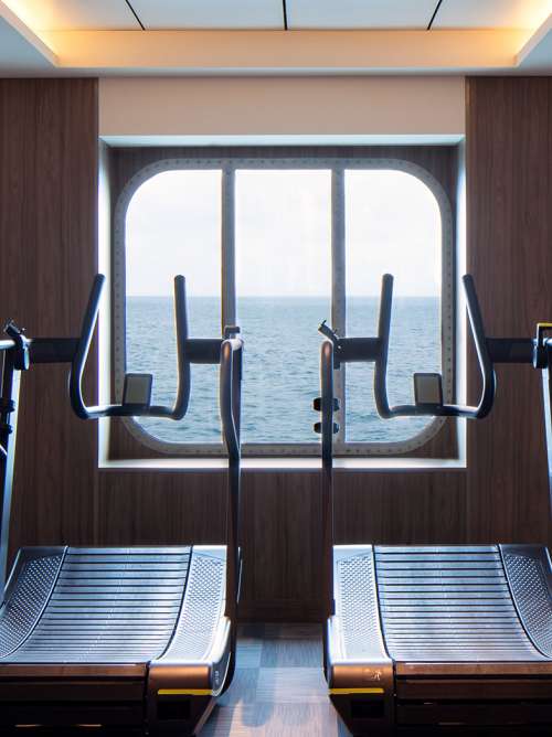 Gym on board P&O Cruises ship Iona