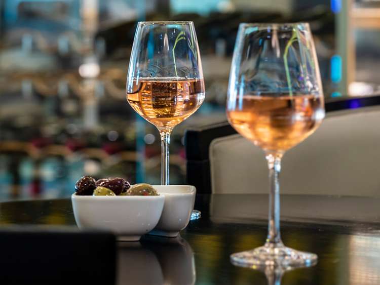 Olives and wine at the glass house 