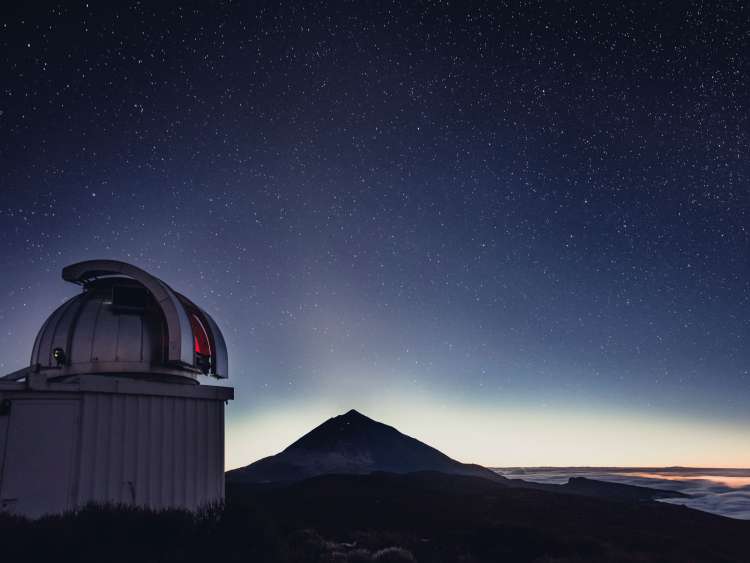 Starry sky over a viewing platform