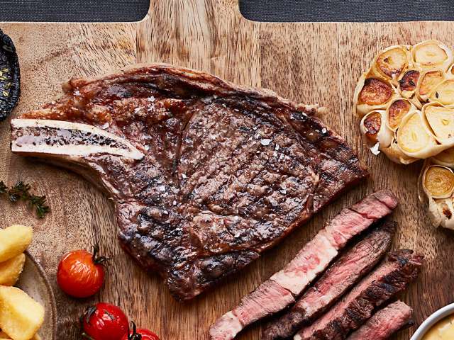 Steak and chips served at Ocean Grill on P&O Cruises ship Arcadia