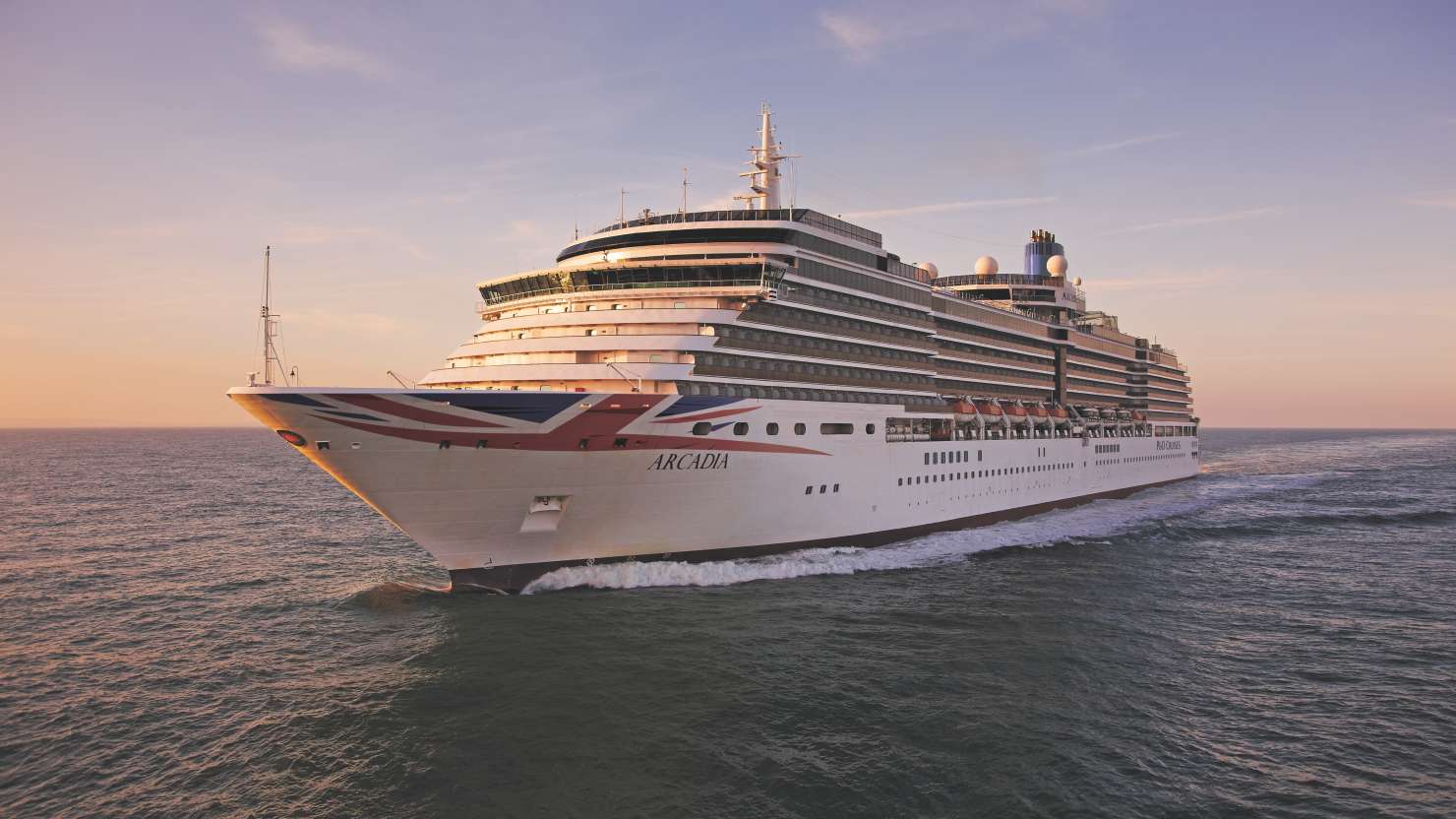 P&O Cruises Ship, Arcadia, at sea. Arcadia is an Adult Only Cruise Ship
