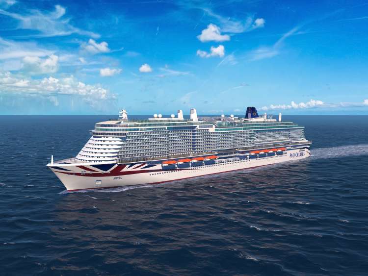 P&O Cruises ship Arvia from port bow