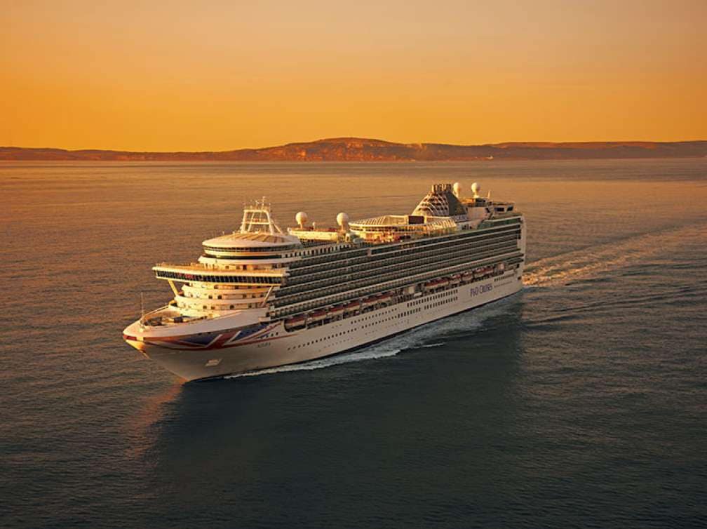 Azura in sea at sunset