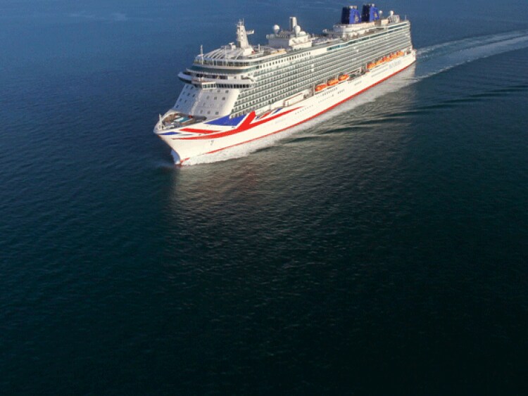 P&O Cruises Ship, Britannia, at sea. Britannia is a Family Friendly Cruise Ship
