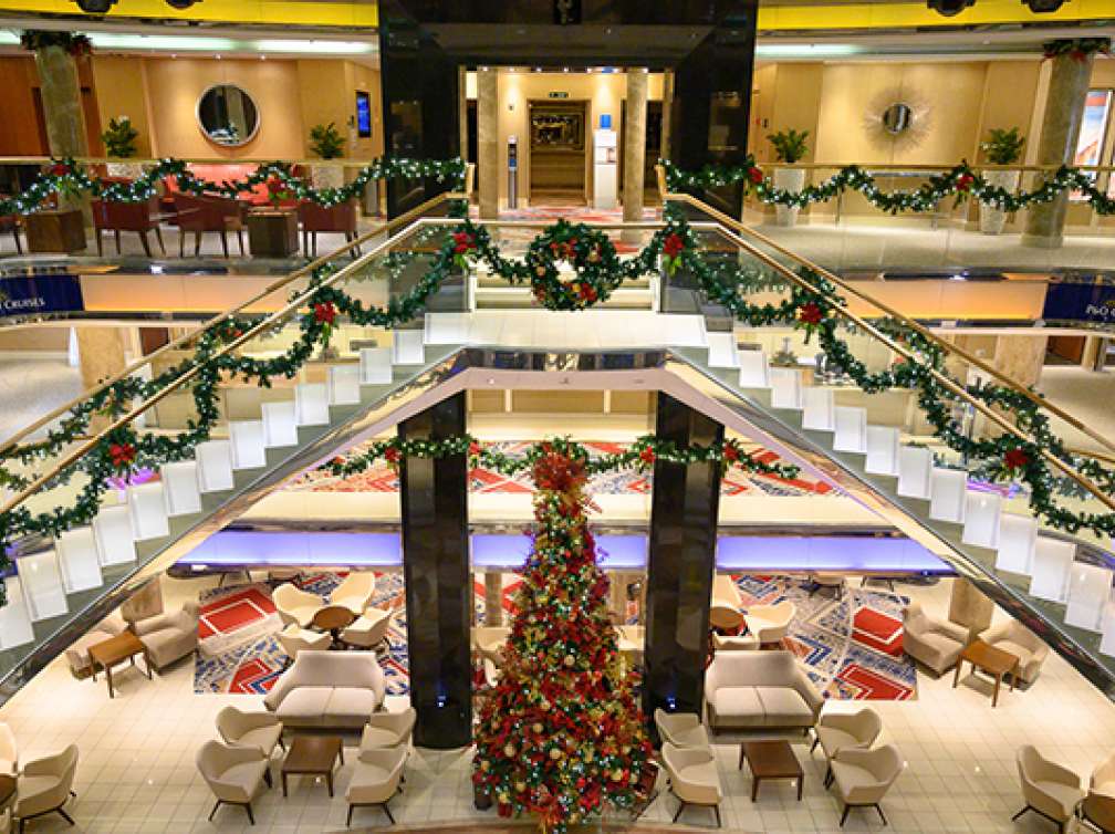 Ventura's atrium at Christmas