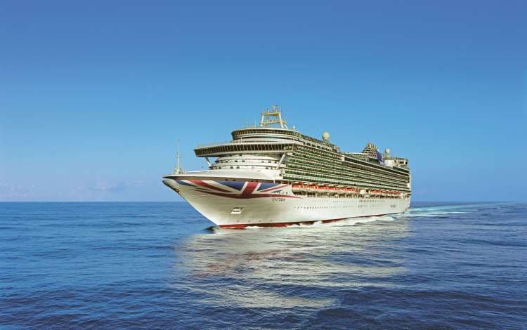 P&O Cruises Ship, Ventura, at sea. Ventura is a Family Friendly Cruise Ship