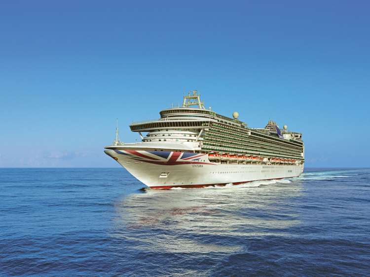 P&O Cruises Ship, Ventura, at sea. Ventura is a Family Friendly Cruise Ship