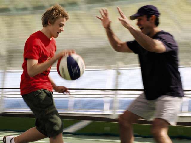 People enjoying playing basketball on P&O Cruises ships