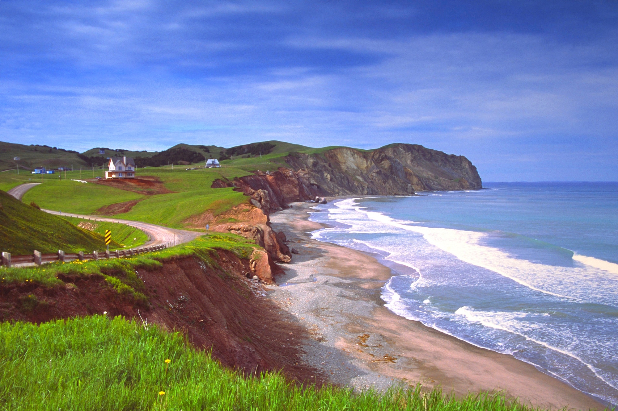 This photo was taken from a scenic viewpoint on the island of Havre-aux-Maisons which is part of the Magdalen Island Archipelago in the Gulf of St Lawrence.