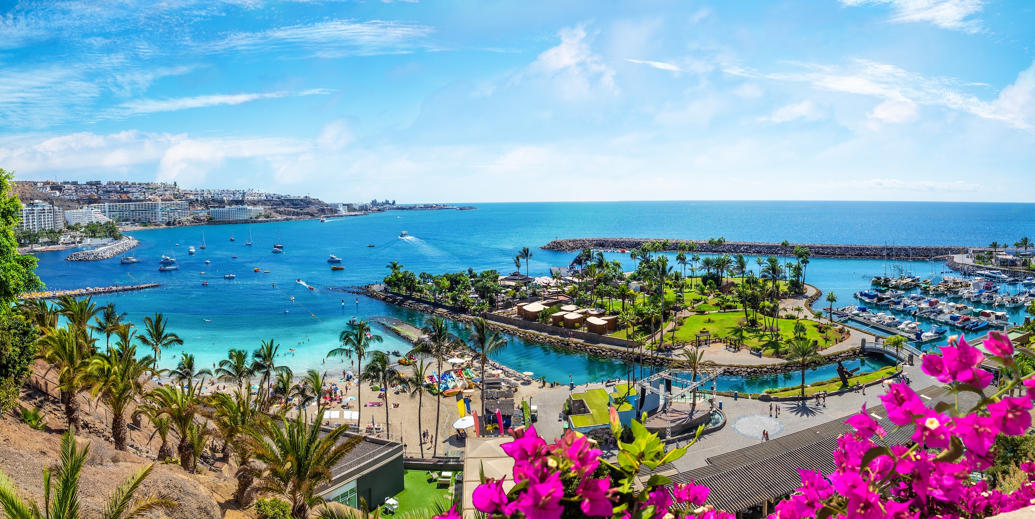 Landscape with Anfi beach and resort, Gran Canaria, Spain