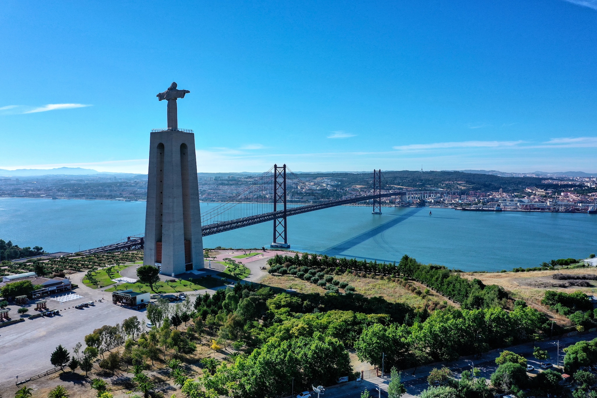 Cristo Rei and 25 de Abril Bridge, Lisbon