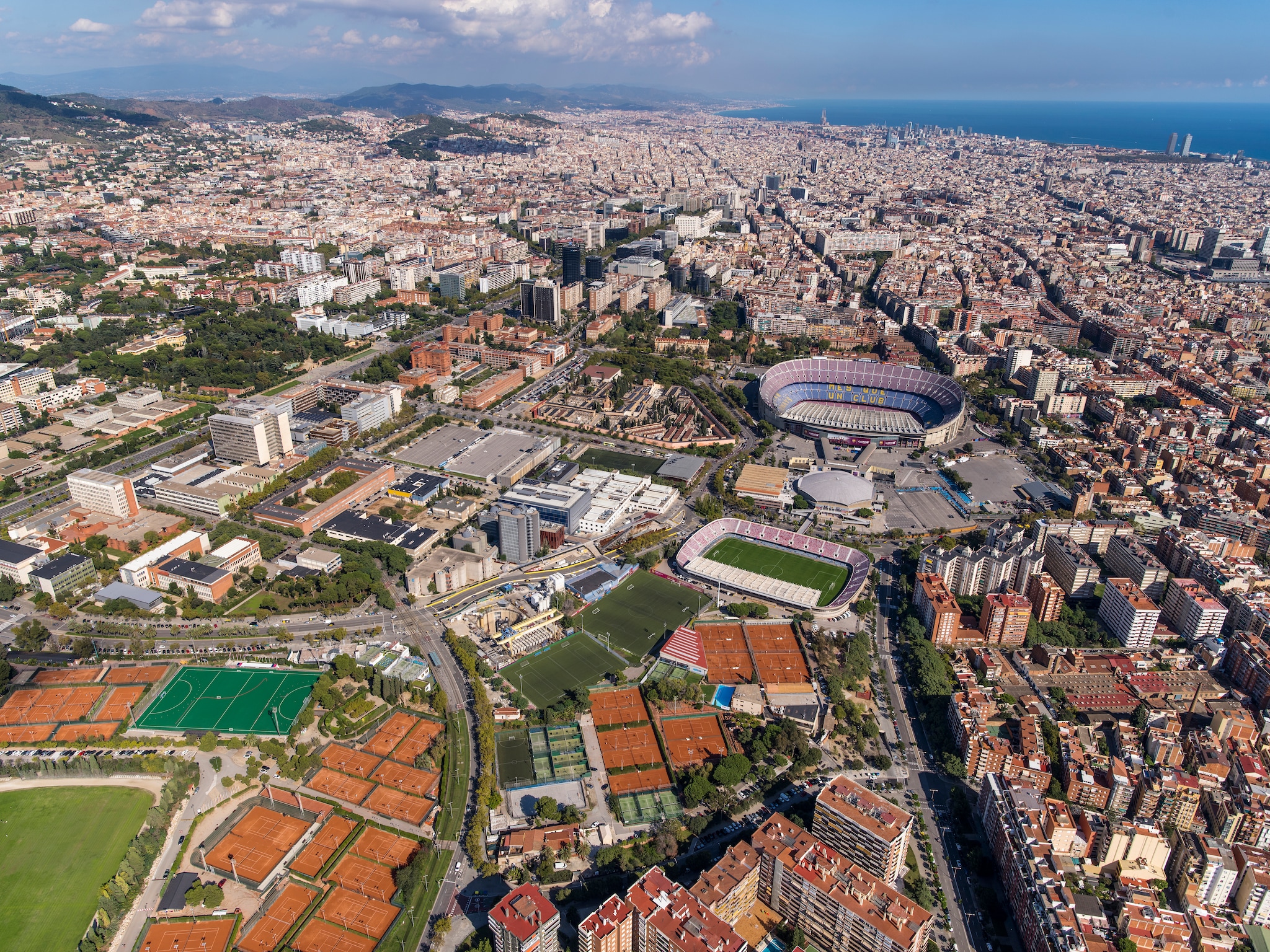 Aerial view of Camp Nou, Barcelona
