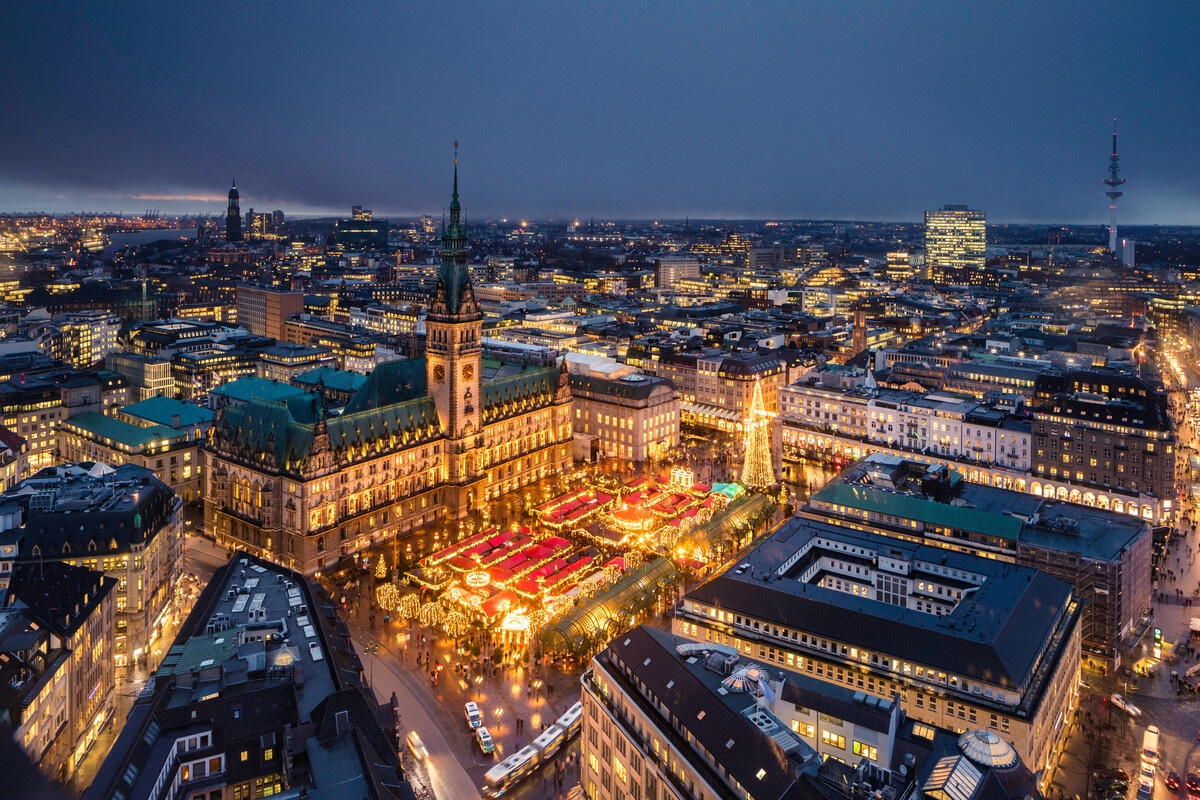 Photography in Hamburg, Germany during voyage R722 of Aurora for P&O Cruises. Image shows the main Christmas Market in Rathaus Square and the city hall seen from inside the spire of the St Petri church in the city.
**Image provided to P&O Cruises for editorial and social media only. If other marketing and advertising is planned for this image please contact me to arrange an image licence**
Picture date: Friday December 8, 2017.
Photograph by Christopher Ison ©
07544044177
chris@christopherison.com
www.christopherison.com