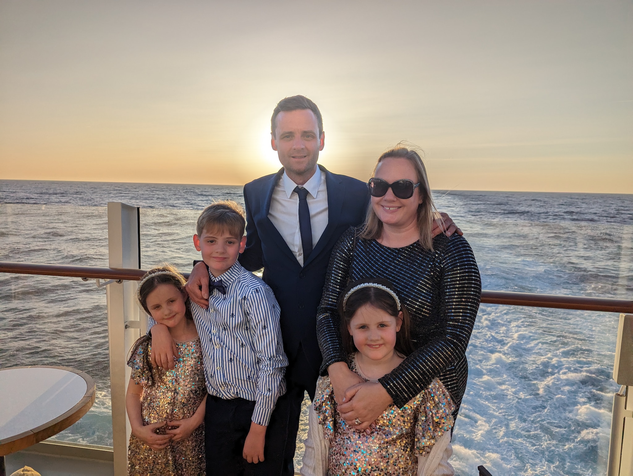 Jessica and Marc with their children William, Isabella and Emilia enjoying Celebration Night