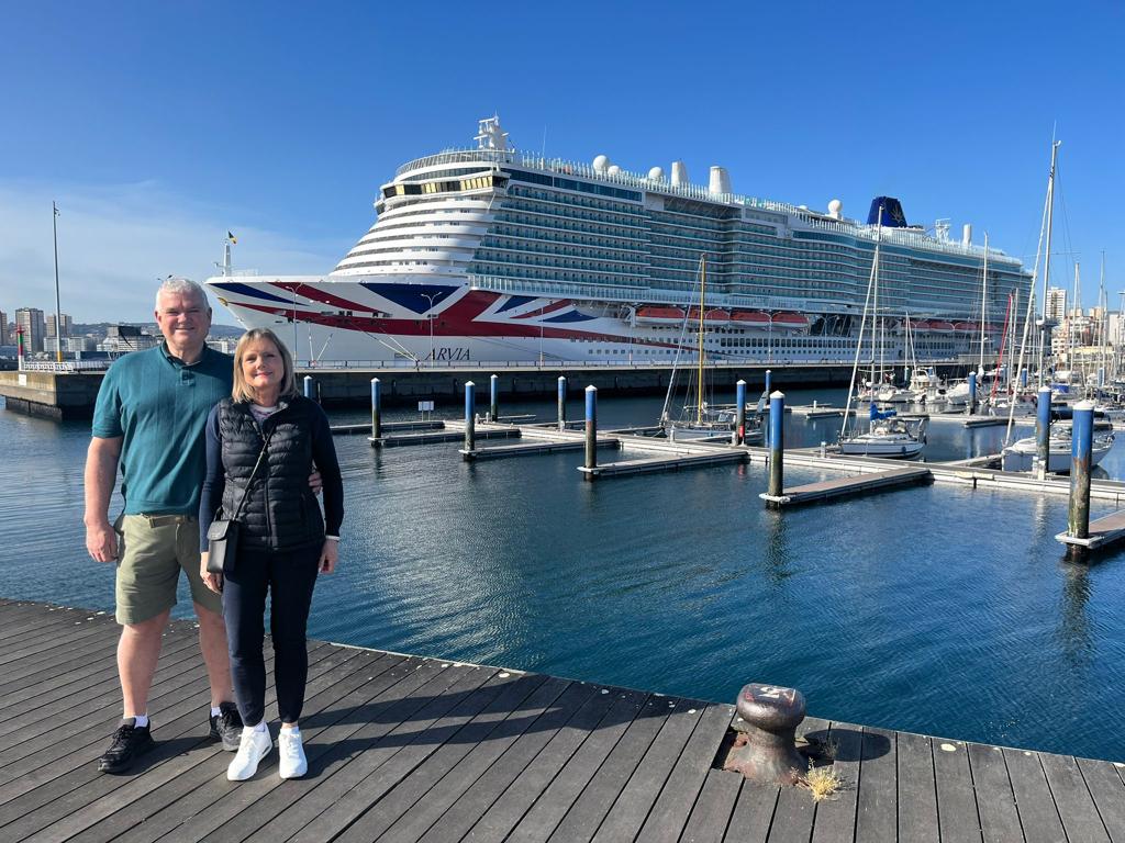 Nick and Dianne with Arvia in La Coruna