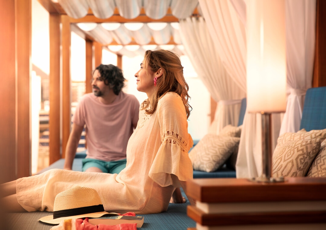 Relaxing in The Retreat on board Iona