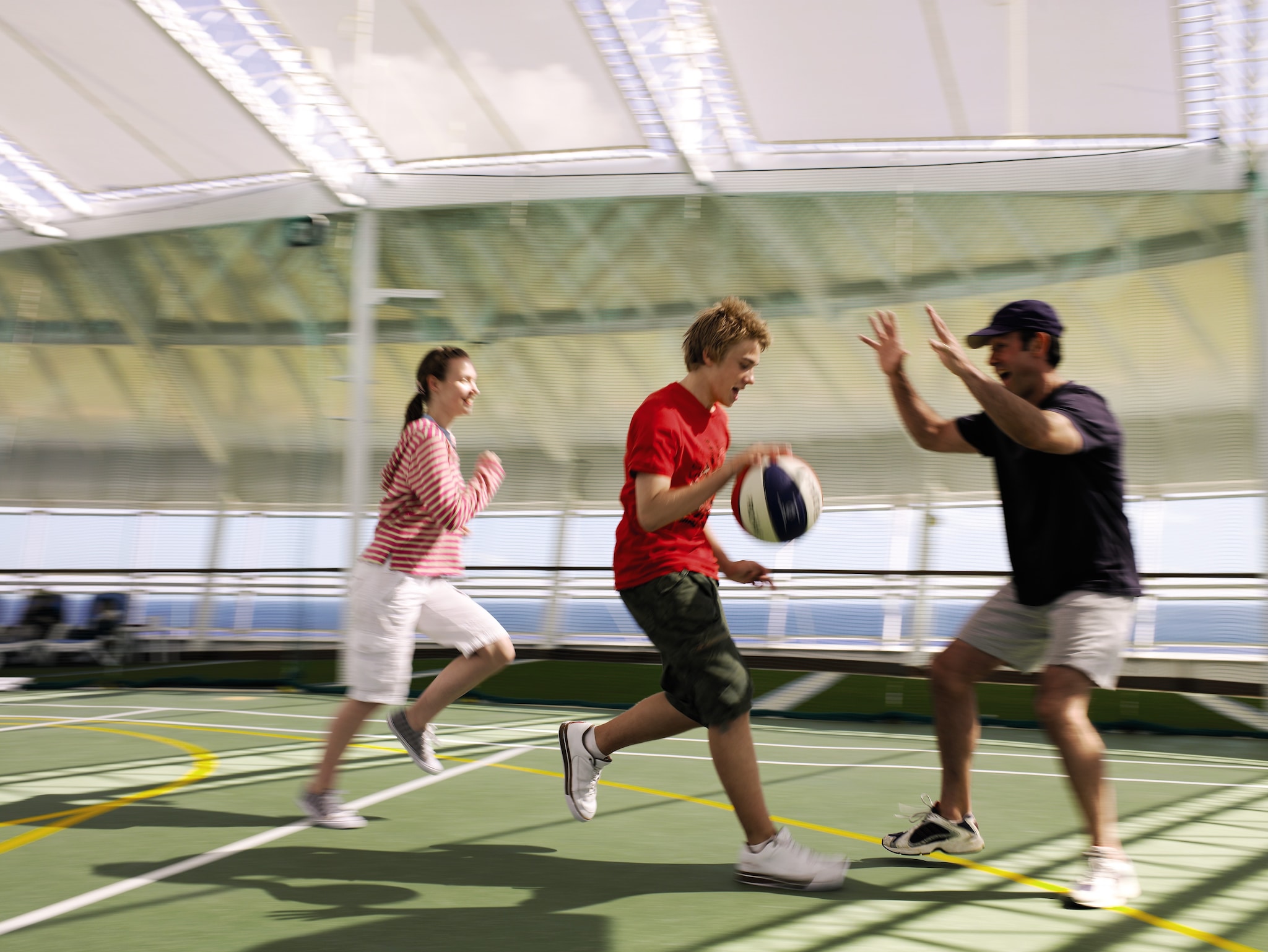 Enjoying the on board sports courts
