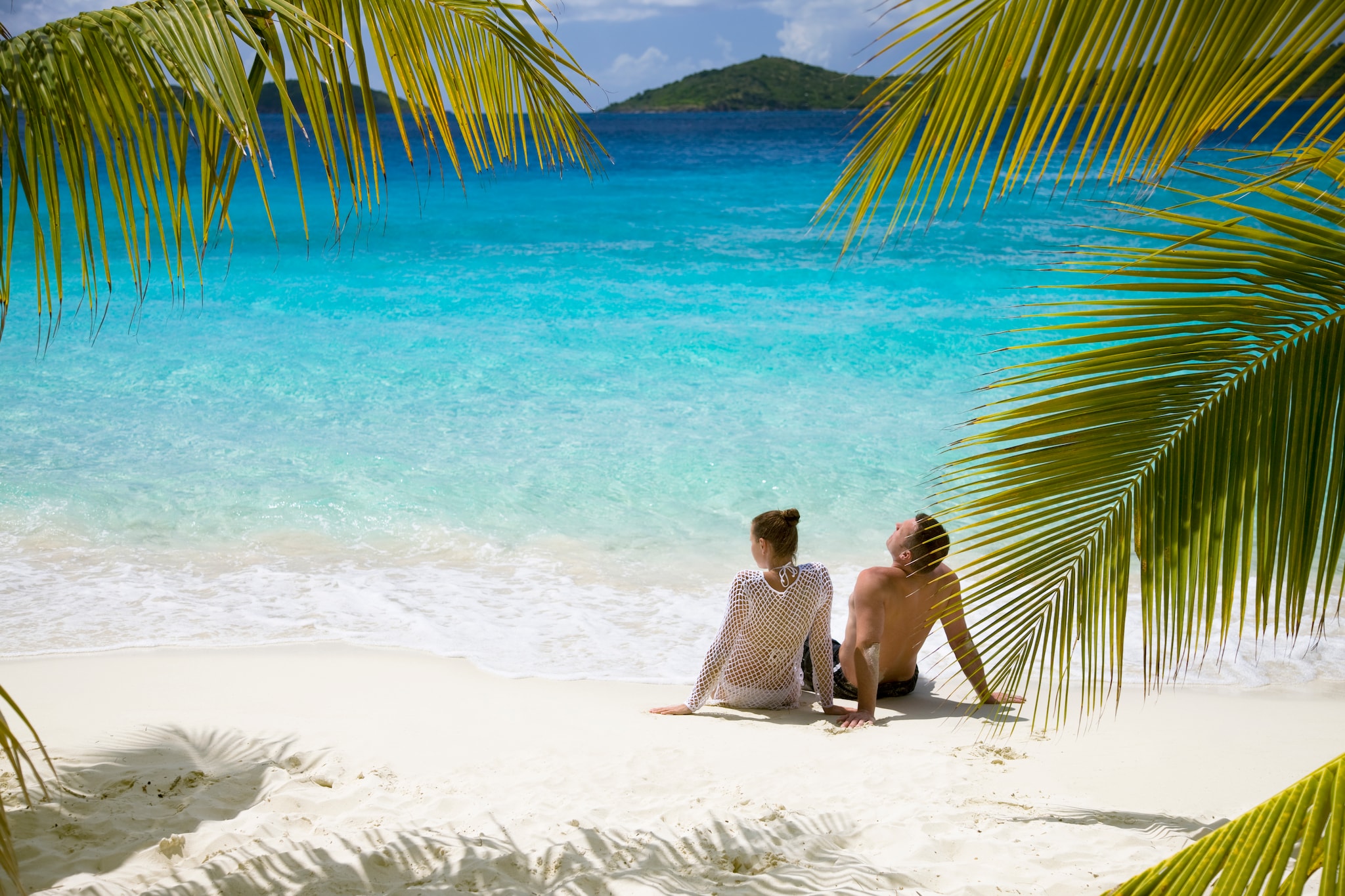 couple relaxing on the Caribbean beach