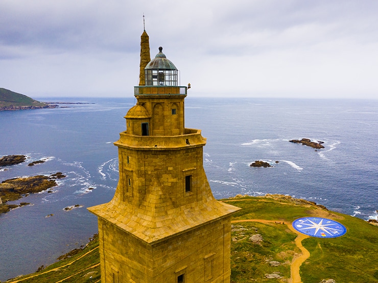 Torre de Hercules lighthouse in La Coruna, Spain