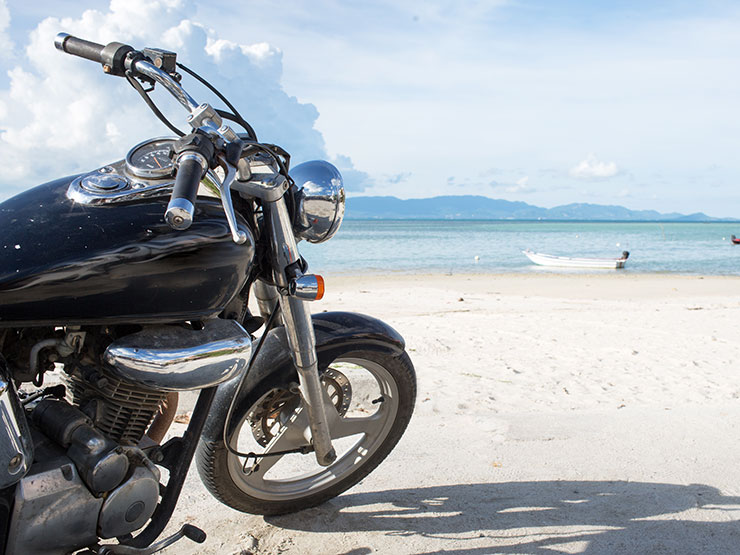 Motorbike on the beach in Saint Maarten