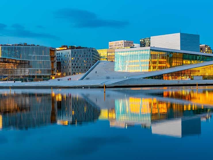 Oslo opera house by the river
