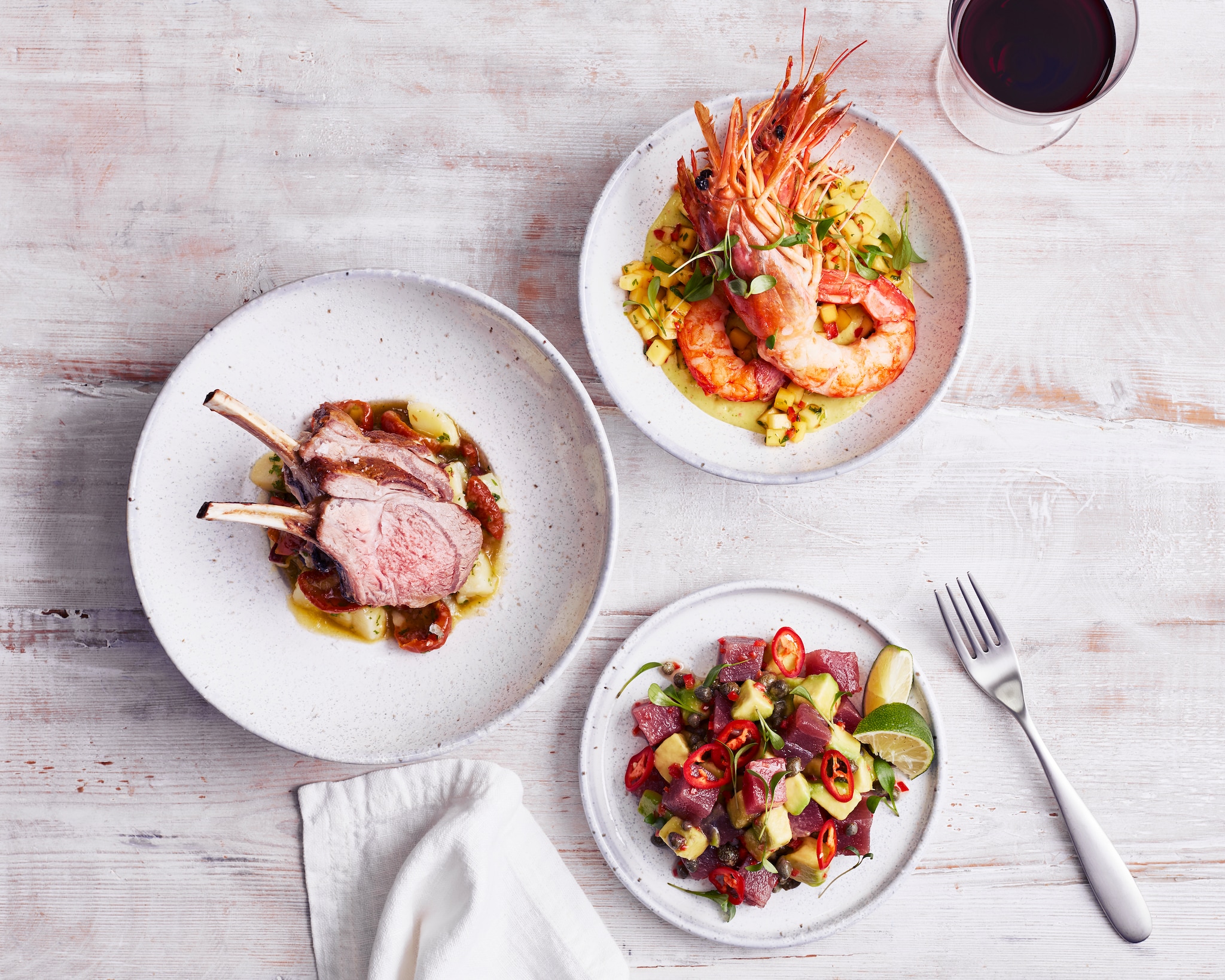 {"metadata_en_GB":{"alt-text":"FOOD AND DRINKS PHOTOGRAPHY"},"metadata_en_US":{"alt-text":"Three plates of tapas featuring different Mediterranean foods"}}